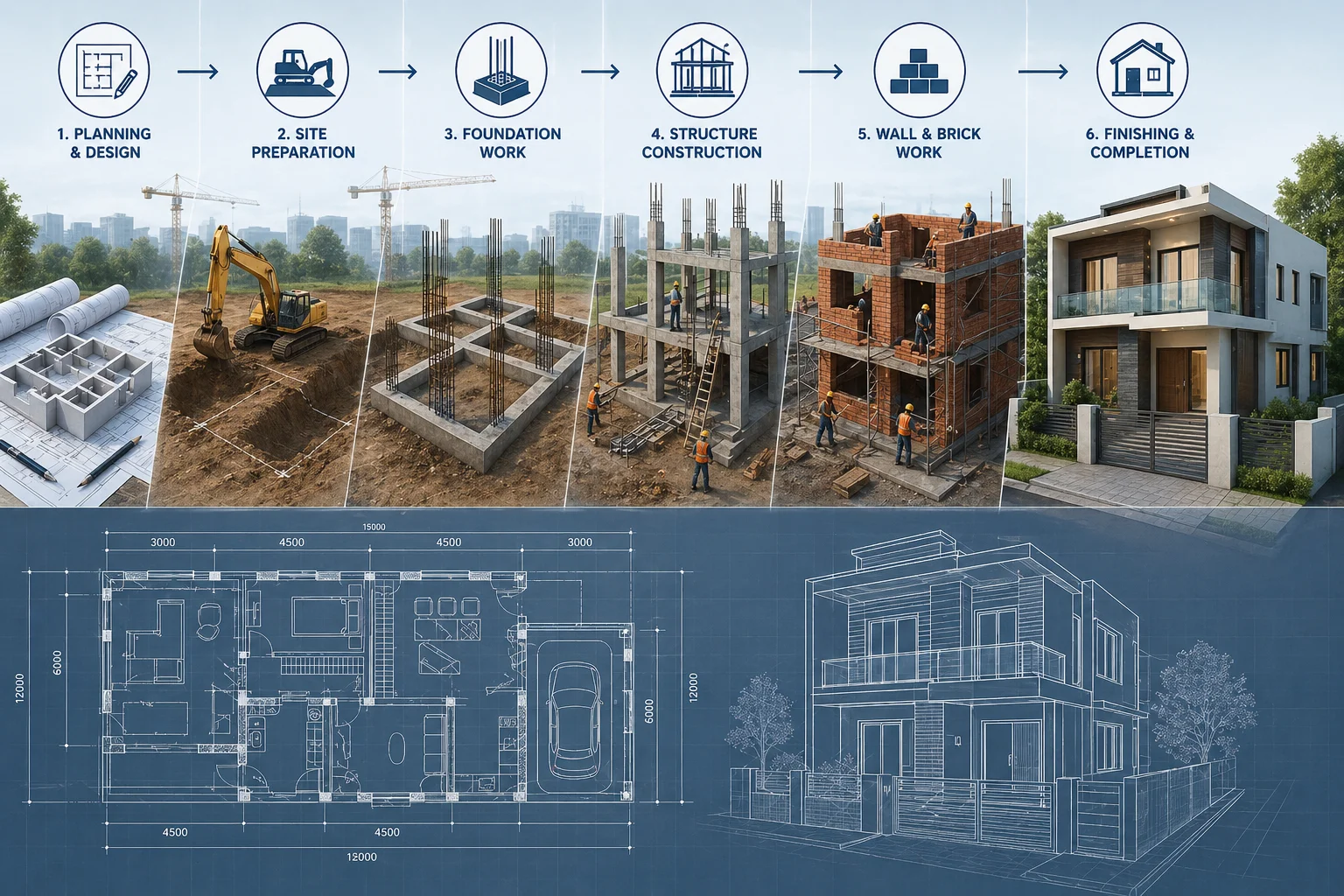 Step-by-Step House Construction Process Guide (2026) | Blog